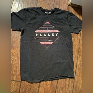 Hurley Black and Pink Graphic Tee